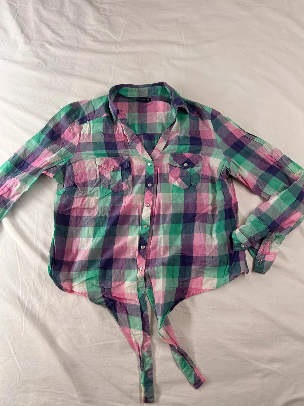 Chemise breal à carreaux multicolore vintage